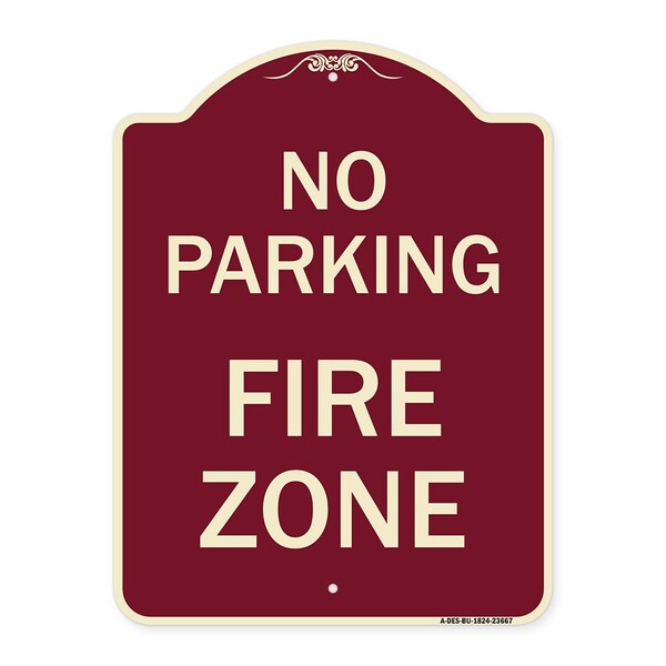 Signmission No Parking No Parking Fire Zone Heavy-Gauge Aluminum Architectural Sign, 24" x 18", BU-1824-23667 A-DES-BU-1824-23667 - main
